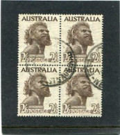AUSTRALIA - 1952  2/6  ABORIGINE  BLOCK OF 4   FINE USED - Used Stamps