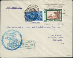 Lotto 84 29/5/1933 - Lettera Da Roma Per L’Aia (Olanda) Affrancata Con Zeppelin 5 £ Annullato Con Timbro Meccanico “Roma - Marcofilía (Zeppelin)
