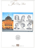 BELGIUM  -  LARGE  FIRST DAY SHEET  2001/3  6 BELGIAN QUEENS      SEE SCAN - 1999-2010