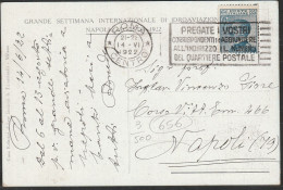 Lotto 102 8/1922 - Cartolina Speciale Della Grande Settimana Internazionale Di Idroaviazione Che Si Sarebbe Svolata A Na - Poststempel (Flugzeuge)