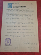 WIEN 1947 OESTERREICHSCHE STEMPELMARKE HEIRATSURKUNDE ACTE MARIAGE ALTKATOLISCHEN KIRCHENGEMEINDE - Revenue Stamps