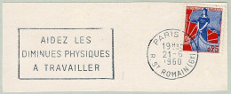 Frankreich / France 1960, Maschinenstempel Aidez Les Diminues Physiques à Travailler, Arbeit Körperlich Beeinträchtigte - Handicaps