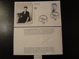 FRANCE 2021 1,28 EURO " SIMONE DE BEAUVOIR 1908 - 1986 " OBLITÉRATIONS 5.03.2021 ENVELOPPE F.D.C. PHILOSOPHE ROMANCIÈRE - 2020-…