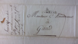 1797 SAINT QUENTIN  GAND GENT 12 VENDEMIAIRE AN VI  COMMERCE DE LINON BATISTE (TOILE FINE DE LIN) - Andere & Zonder Classificatie