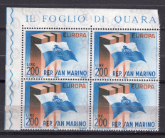 Y7253 - SAN MARINO Ss N°659 - SAINT-MARIN Yv N°604 ** Europa Cept QUARTINA BLOC - Neufs