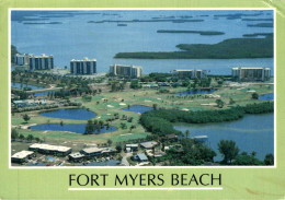 USA FLORIDE FORT MYERS BEACH AERIAL VIEW OVERLOOKING THE BACK BAY AREA WITH THE CONDOS AND GOLF IN THE CENTER PICTURE - Fort Myers