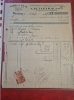 TIMBRE FISCAL 1.20 DISTILLERIE CH. REISS LIQUEURSSIROPS VINS ROUEN1939 - Steuermarken