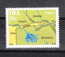 Africa Sud Ovest  ( SWA )   -  1986. Delta Fiume Okawanga, Carta Geografica. Okawanga River Delta, Map. MNH - Géographie