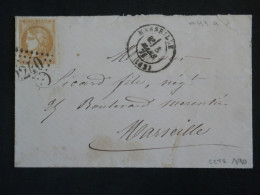 DC10 FRANCE   BELLE LETTRE  RARE   1873  MARSEILLE +EMISSION DE BORDEAUX N°43A  +++ - 1870 Emissione Di Bordeaux