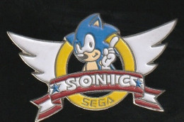 77063- Pin's.-SegaSonic The Hedgehog.eux Sonic Sega Megadrive - Jeux