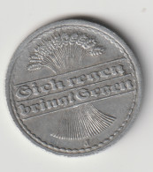 DEUTSCHES REICH 1920 J: 50 Pfennig, KM 27 - 50 Rentenpfennig & 50 Reichspfennig