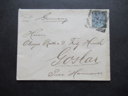 GB 1892 Auslandsbrief Nach Goslar Prov. Hannover Mit Ank. Stempel Und Mit 2 1/2d Marke - Storia Postale