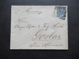 GB 1892 Auslandsbrief Nach Goslar Prov. Hannover Mit Ank. Stempel Und Mit 2 1/2d Marke - Cartas & Documentos