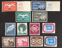 1951 - United Nations UNO UN ONU - 12 Stamps Of The Year 1951 -  Unused - Nuevos