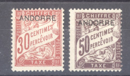 Andorre  -  Taxes  :  Yv  3-4  * - Unused Stamps