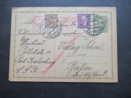 CSSR 1931 Ganzsache Mit Zusatzfrankaturen Stempel Kalsching Nach Berlin / Eingangsstempel Verlag Scherl - Covers & Documents