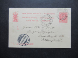 Luxemburg 1901 Ganzsache 10 Cent Stempel Luxembourg Ville Und Ank. Stempel Elberfeld - Enteros Postales