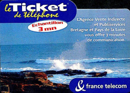 Ticket Téléphone - 07/03/2004 – Bretagne Te Pays De Loire  3mn - FT Tickets