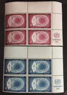 1956 - United Nations UNO UN -  Human Rights World And Flame - 2x4 Stamps Unused - Nuovi