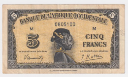 French West Africa 5 Francs 1942 P-28a VF+ - Other - Africa