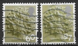 GB ENGLAND REGIONAL OAK TREE PAIR 60p & 97p - Angleterre