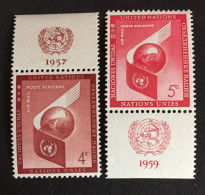 1957 /59 - United Nations UNO UN ONU -  Airmail - World And UN - Symbol - Unused - Nuovi