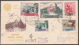 397 San Marino - 12/4/1950 - Paesaggi N. A83/A91 Le 2 Busta Su FDC Venezia, Raccomandate Dalla R.S.M Per Catania. Al Vea - Cartas & Documentos