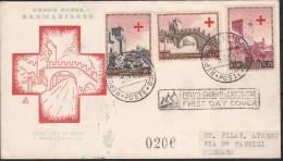 399 San Marino - 15/3/1951 - Croce Rossa N. 369/71 La Busta Su FDC Venezia, Raccomandata Dalla R.S.M Per Pescara. Al Ver - Storia Postale