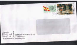 BARCELONA CC SELLOS BANDERA FLAG CONSITUCION ESPAÑOLA - Enveloppes