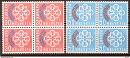 Svizzera 1959 Unif. 632/33 Block Of 4 **/MNH VF - Unused Stamps