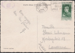 Lotto 429 27/10/1936 - Cartolina Affrancata Con Esposizione Mondiale Stampa Cattolica 25 C. SPL - Storia Postale