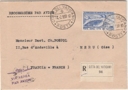 Lotto 442 4/2/1950 - Lettera Raccomandata Aerea Diretta In Francia, Affrancata Con UPU L. 300 N. 18. Al Verso Annullo Di - Storia Postale