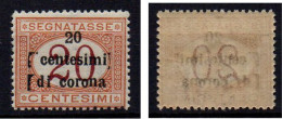 Trento Trieste 1919 - Segnatasse Varietà Triplo Spazio Tipografico (Sass. 3ncf) - Nuovo Gomma Integra - MNH** - Trento & Trieste