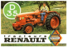 16842  RENAULT D 35   TRACTEUR Matériel Agricole N° 111  éditions Centenaire RENAULT MOTOCULTURE  (Recto Verso) - Tractors