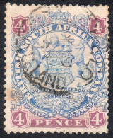 Rhodesia 1896 SG32 4d Ultramarine And Mauve  Used - Sonstige & Ohne Zuordnung