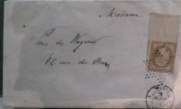 0013. LAC Affrt N°13 Ty. I Bistre-brun BDF INTEGRAL - Càd. Paris Bureau 1 " Avis De Mariage" - Août 1859 - 1849-1876: Classic Period