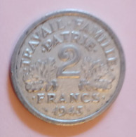 France, Year 1943, Old Coin, Used; 2 Franc - 2 Francs