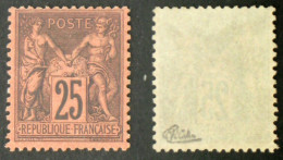 N° 91 25 C SAGE NOIR SUR ROUGE SUPERBE Neuf NSG Cote 500€ Signé Calves - 1876-1898 Sage (Tipo II)