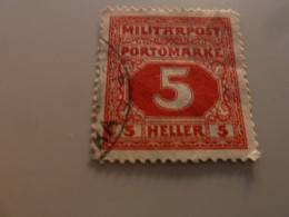 Militarpost - Portomarke - 5 Heller - Rouge - Oblitéré - Année 1918 - - Fiscale Zegels