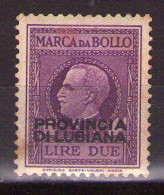 Revenue Tax - Provincia Di Lubiana 1942 Ljubljana Slovenia Italy Yugoslavia Occupation Overprint  MNH** - Ljubljana