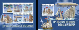 Guinea Bissau 2018, Explorer, Amundsen, Polar Bear, Dogs, Ships, Zeppelin, 5val In BF +BF - Polarforscher & Promis