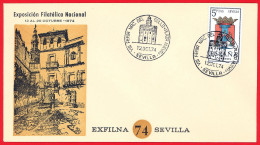 España. Spain. 1974. Matasello Especial. Special Postmark. VII Feria Nac. Del Sello. Plaza Nueva. Sevilla - Frankeermachines (EMA)