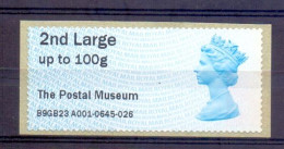 UK Post & Go ATM 2nd Class The Postal Museum Her Majesty The Queen MNH - Post & Go (distributori)