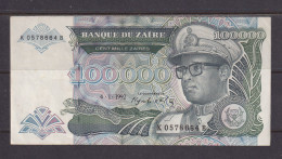 ZAIRE - 1992 100000 Zaires AUNC/XF Banknote As Scans - Zaire