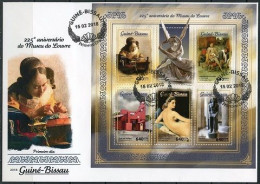 Guinea Bissau 2018, Museum, Louvre, Paintings, Egyptian, Archeology, 5val In BF In FDC - Archéologie