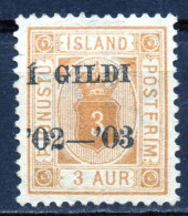 Islandia Sello Año 1902  Yvert Nr. 23   Nuevo  Sin Goma Con Fijasello - Ongebruikt