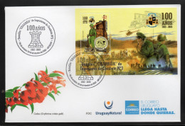 URUGUAY 2022 (Militar, Comunications, Engineers, Helicopters, Bell 47G, Trains, Radio, Indigenous, Sculptures) - 1 FDC - Mucche