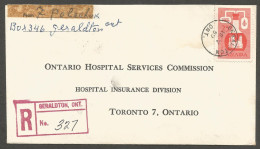1959 Registered Cover 25c Chemical CDS Geraldton To Toronto Ontario - Postal History