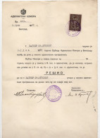 1935. KINGDOM OF YUGOSLAVIA,SERBIA,BELGRADE,BAR ASSOCIATION CERTIFICATE,REVENUE STAMP - Diplômes & Bulletins Scolaires