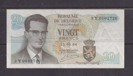 BELGIUM - 1964 20 Francs Circulated Banknote As Scans - Altri & Non Classificati